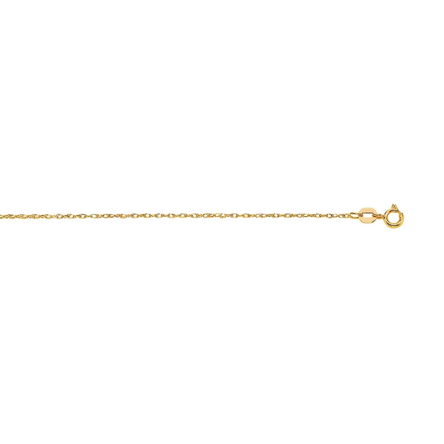 14K Yellow Gold Machine Rope Chain (0.85mm)