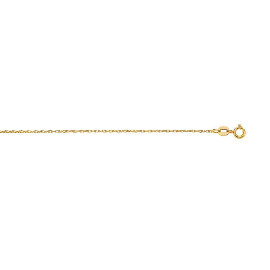 14K Yellow Gold Machine Rope Chain (0.85mm)