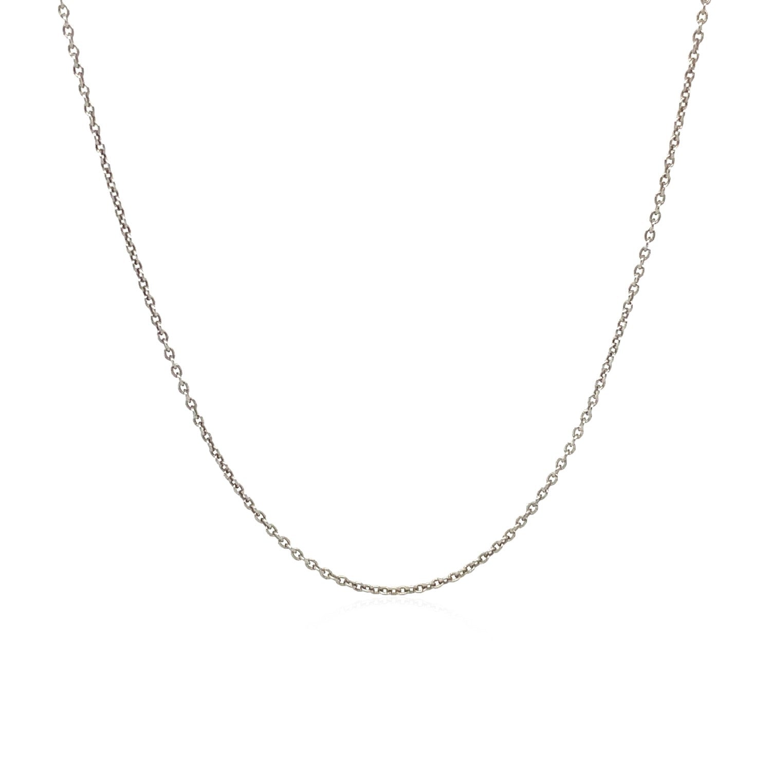 14K White Gold Round Cable Link Chain Necklace (1.10 mm)