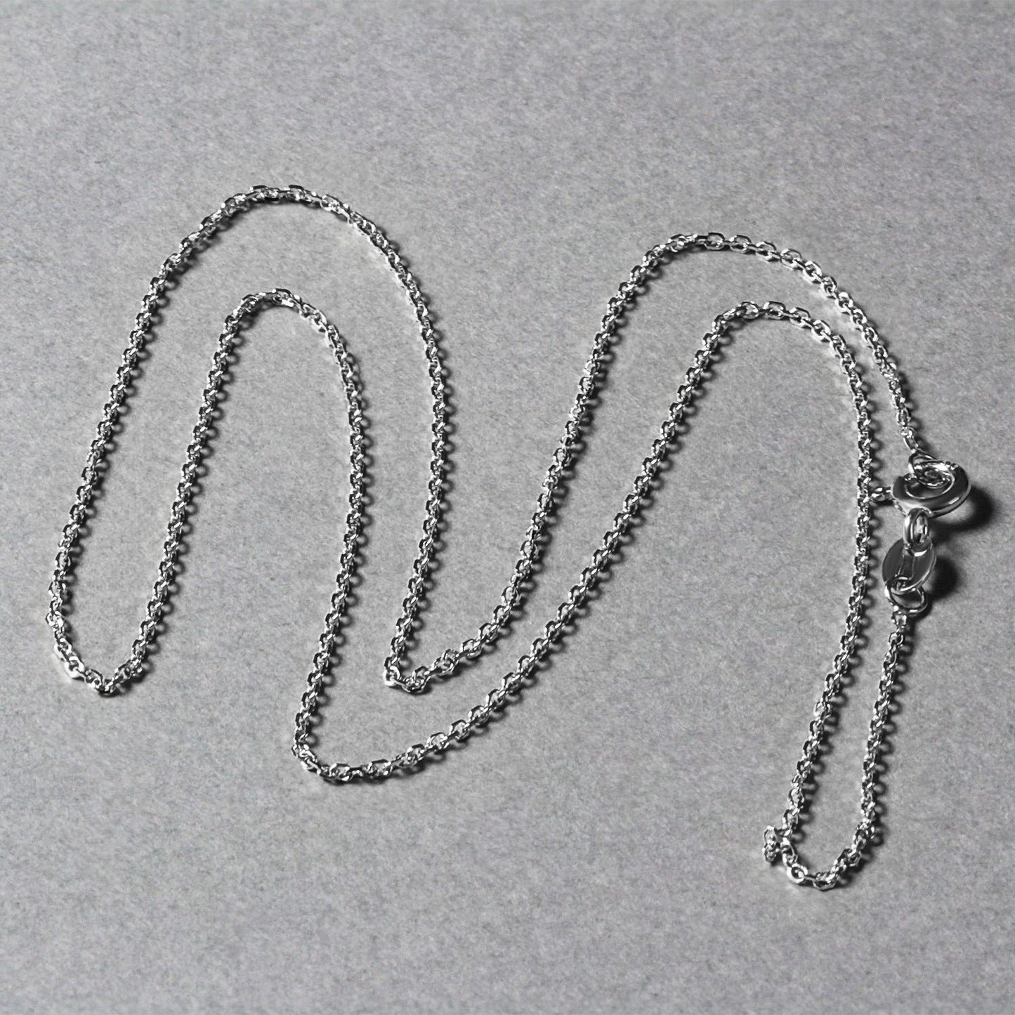18k White Gold Diamond Cut Cable Link Chain (1.10 mm)