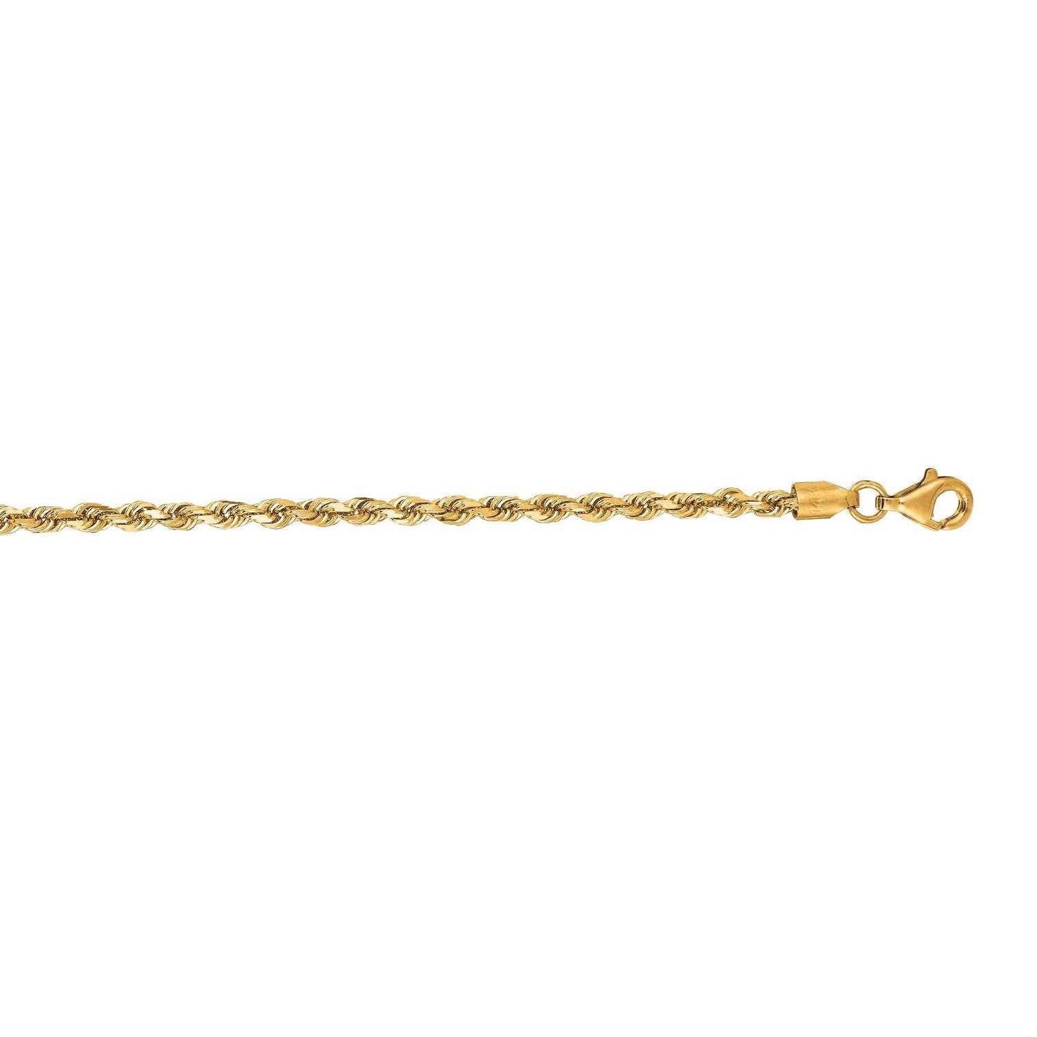 10K Yellow Gold Solid Diamond Cut Rope Bracelet (2.75mm)