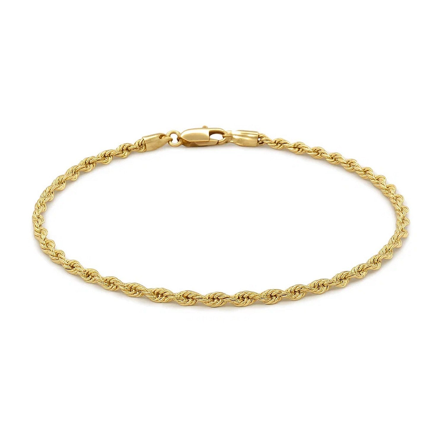 10K Yellow Gold Solid Diamond Cut Rope Bracelet (2.75mm)