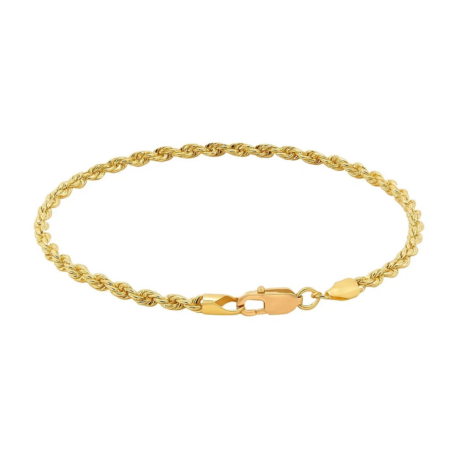 10K Yellow Gold Solid Diamond Cut Rope Bracelet (2.75mm)