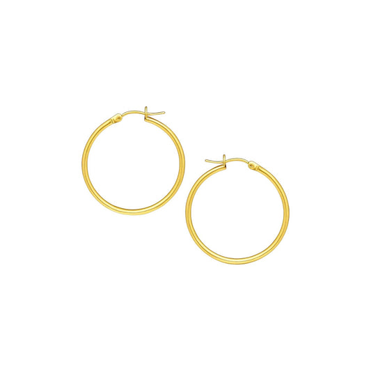 10k Yellow Gold Polished Hoop Earrings (2x40 mm)