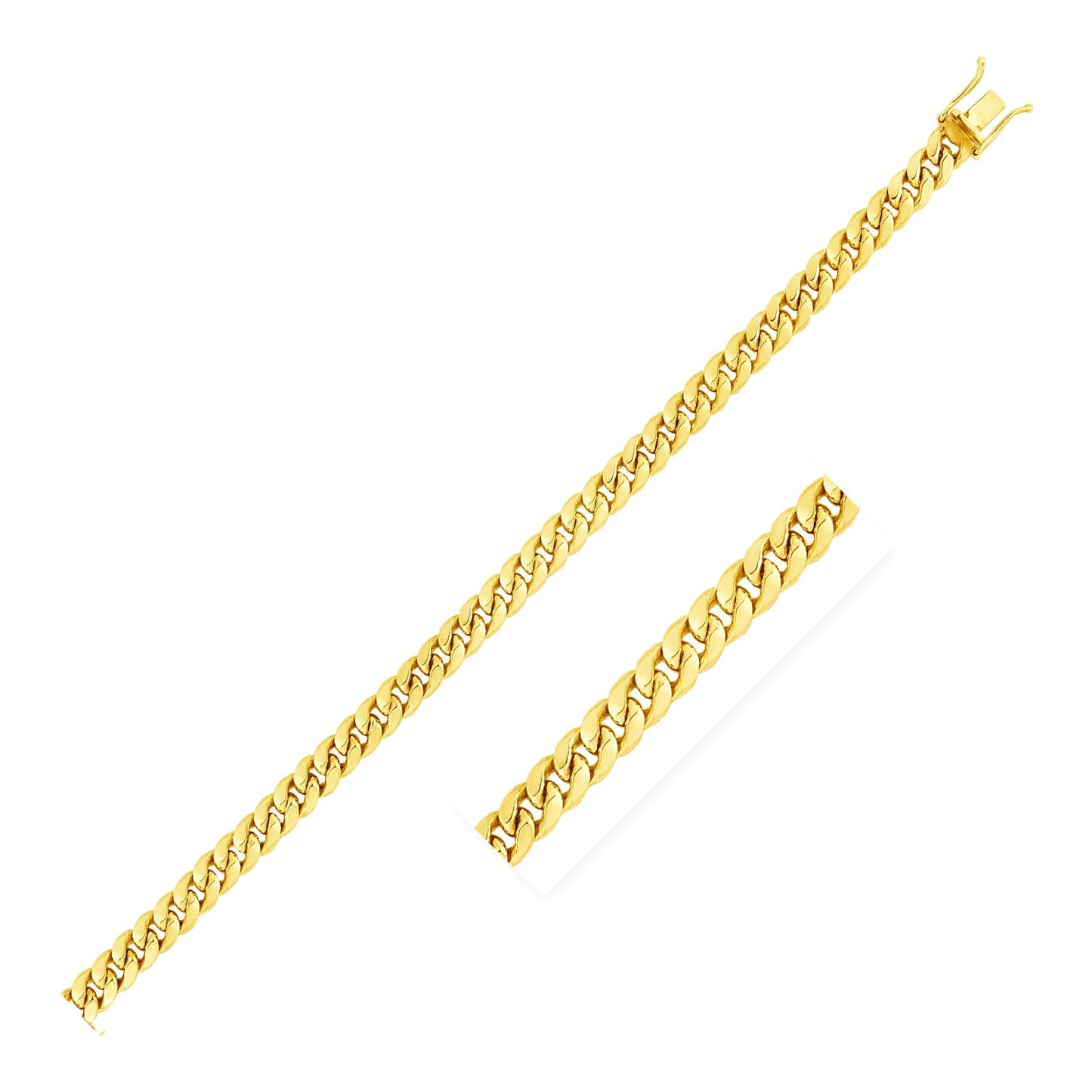 14K Yellow Gold Semi Solid Miami Cuban Chain Necklace (4.50mm) – True Pure Gold