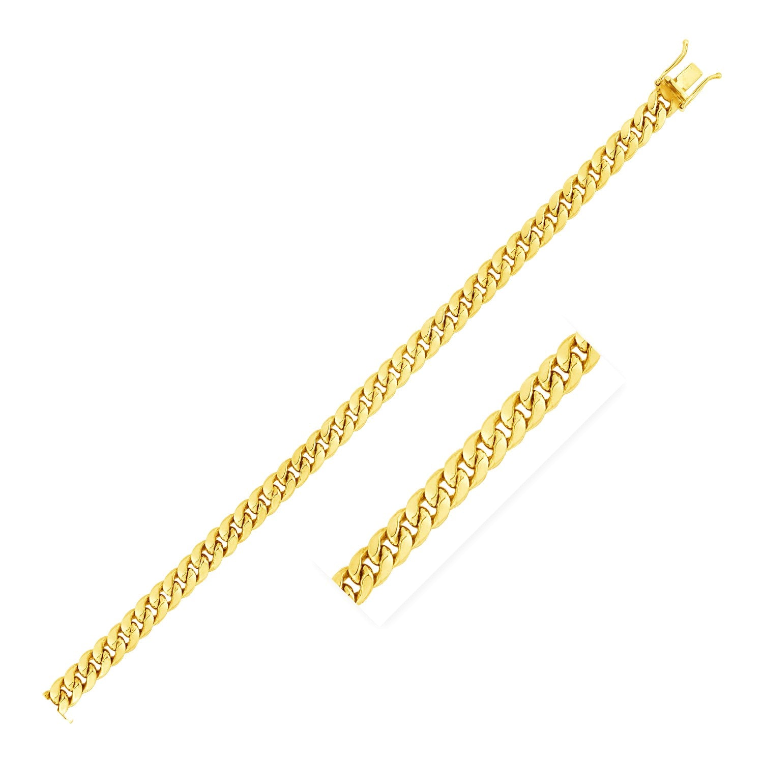 14K Yellow Gold Semi Solid Miami Cuban Chain Necklace (4.50mm) – True Pure Gold