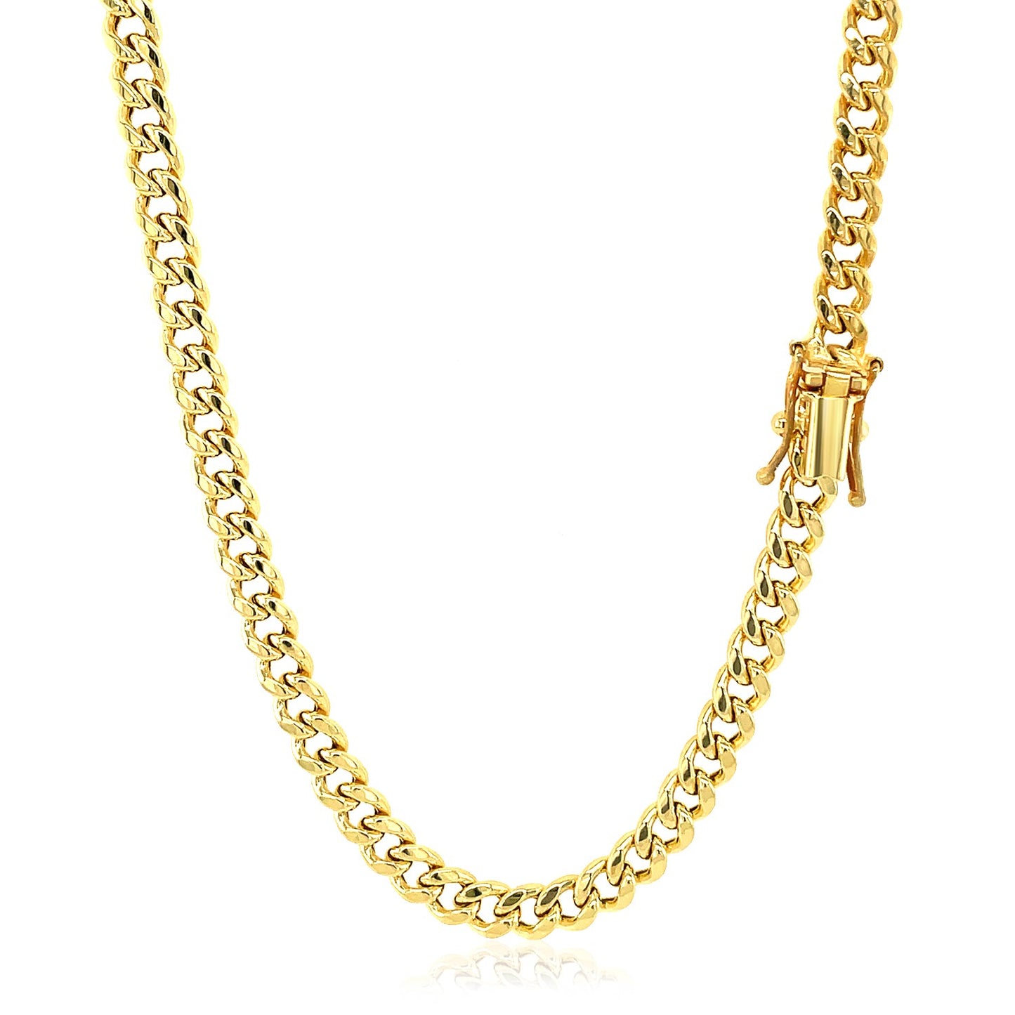 14K Yellow Gold Semi Solid Miami Cuban Chain Necklace (4.50mm) – True Pure Gold