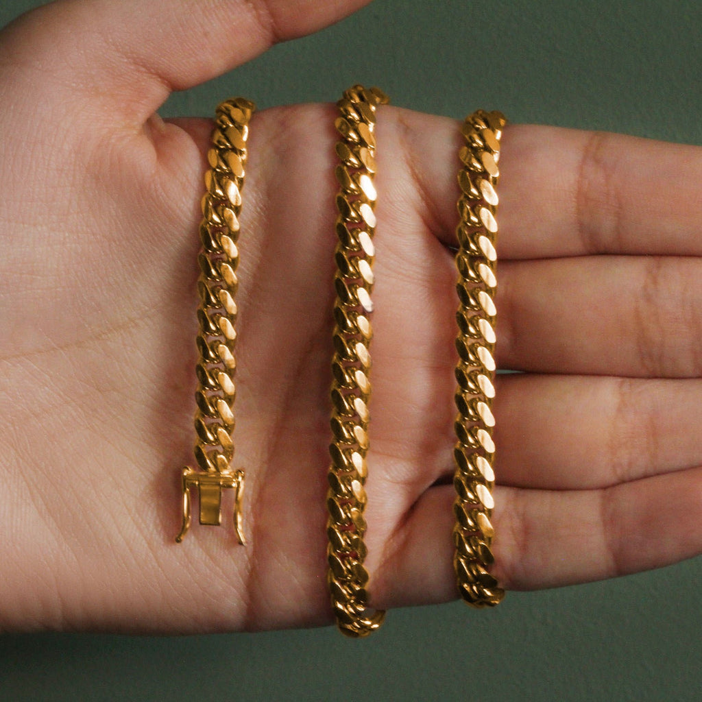 14K Yellow Gold Classic Solid Miami Cuban Chain (6.10mm)