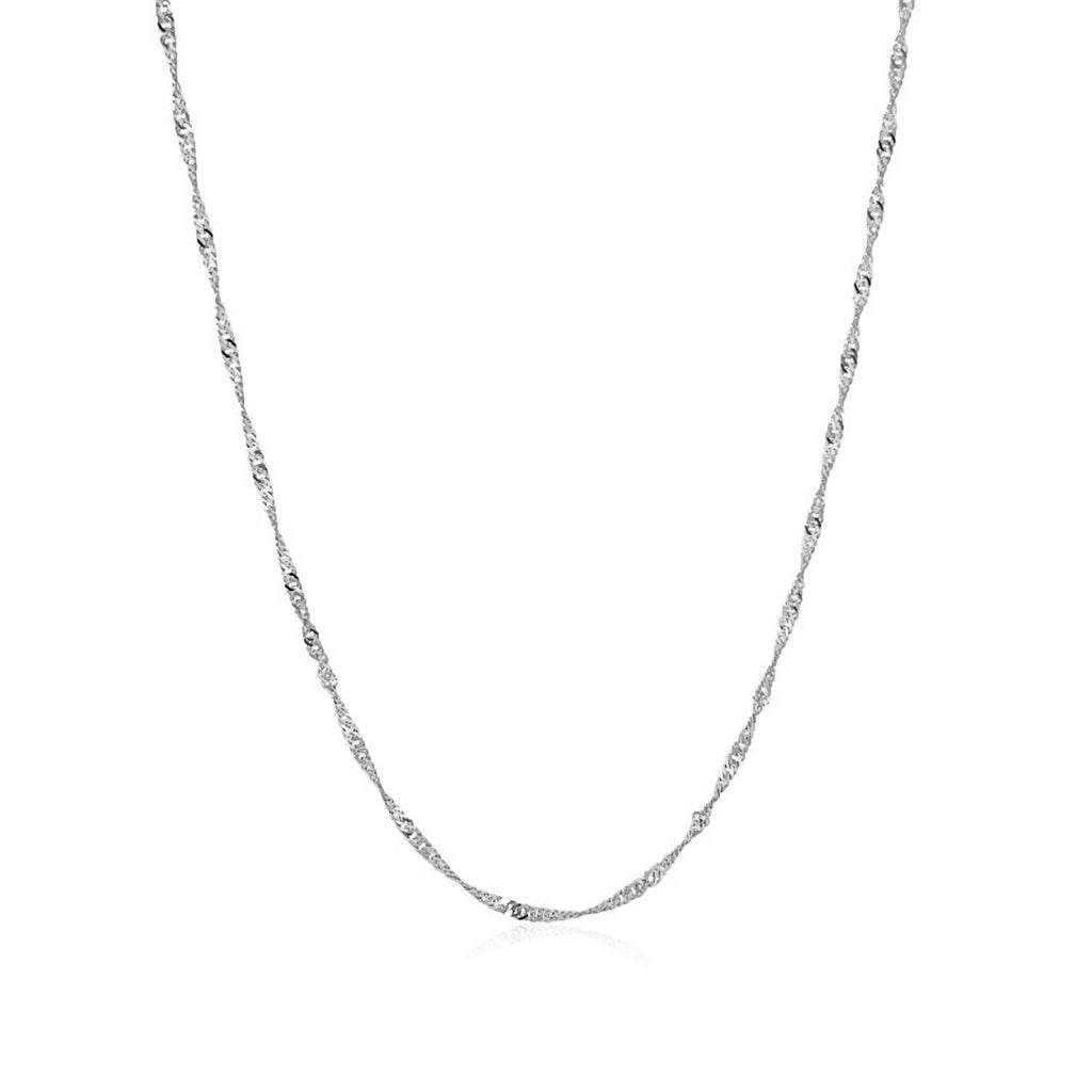 10K White Gold Singapore Chain 1.50mm | Solid Gold, Lobster Clasp