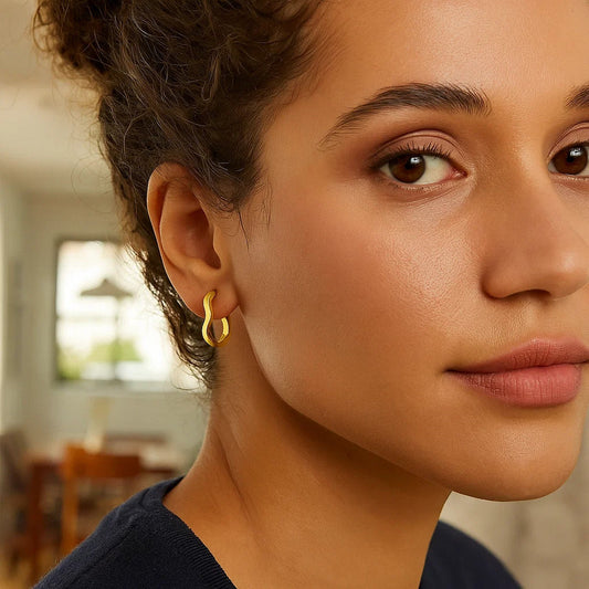 14K Yellow Gold Twist Hoop Earrings