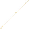 14K Yellow Gold Women's Mini Initial N Bracelet – 7 Inches – 14K Gold