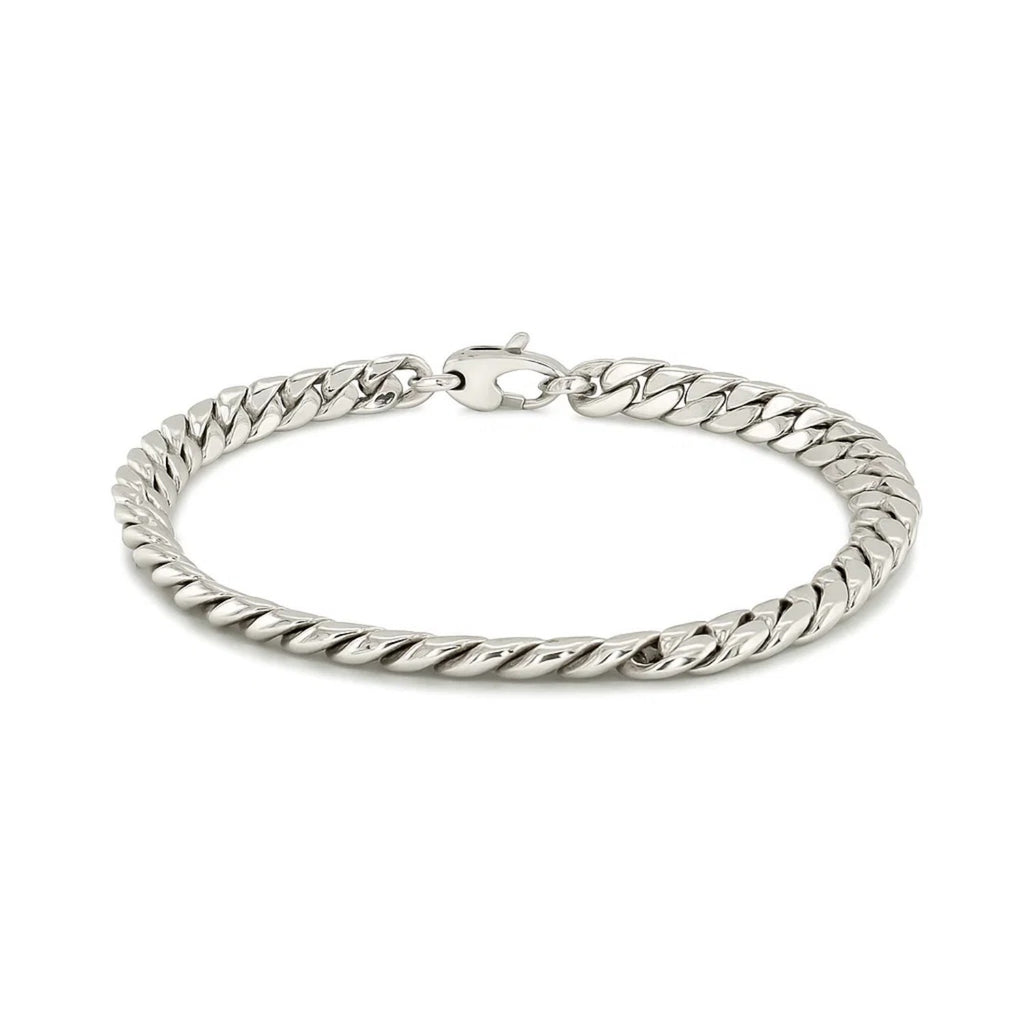 14K White Gold Cuban Link Bracelet (5.90mm) – True Pure Gold