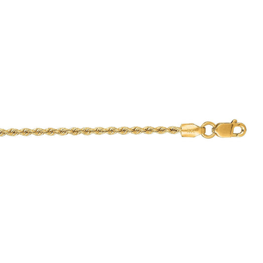 14K Yellow Gold Solid Rope Chain (1.50mm)