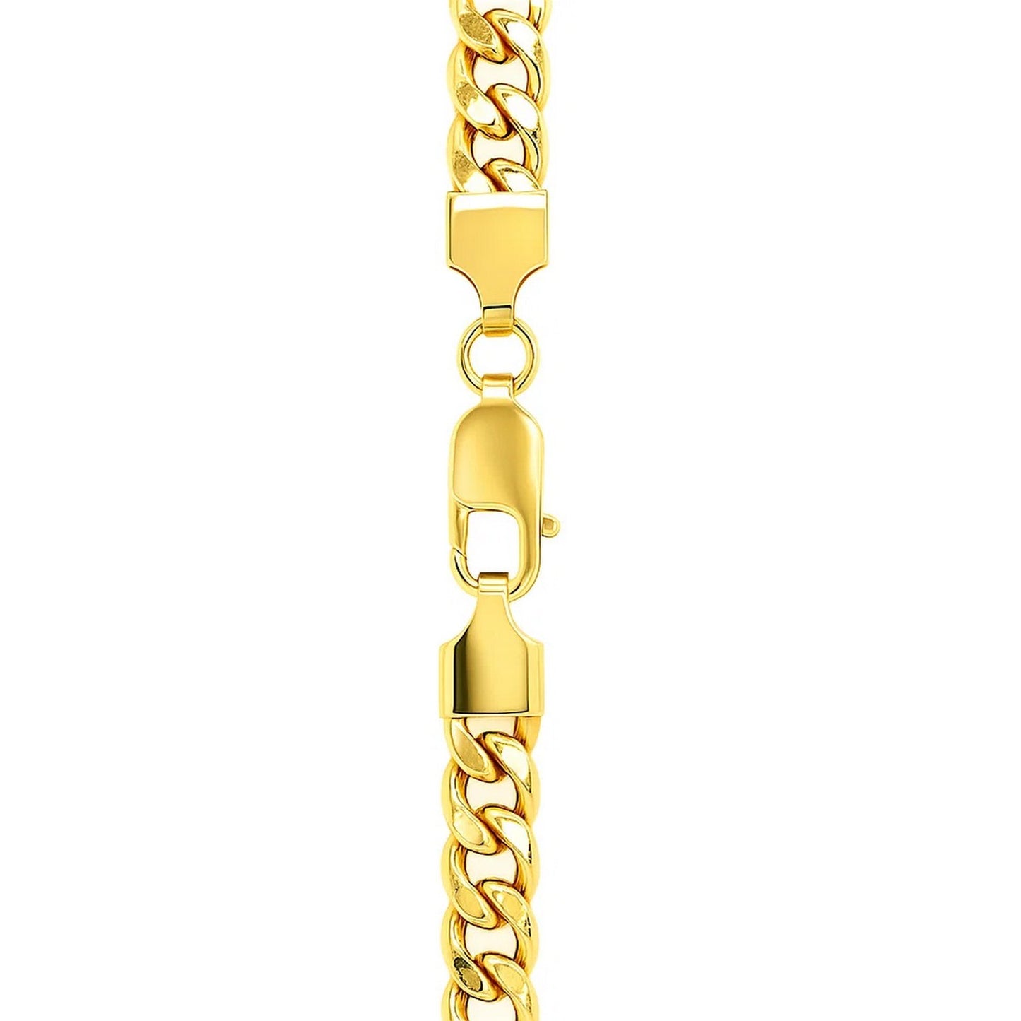 14K Yellow Gold Semi Solid Miami Cuban Chain Necklace (7.00mm) – True Pure Gold