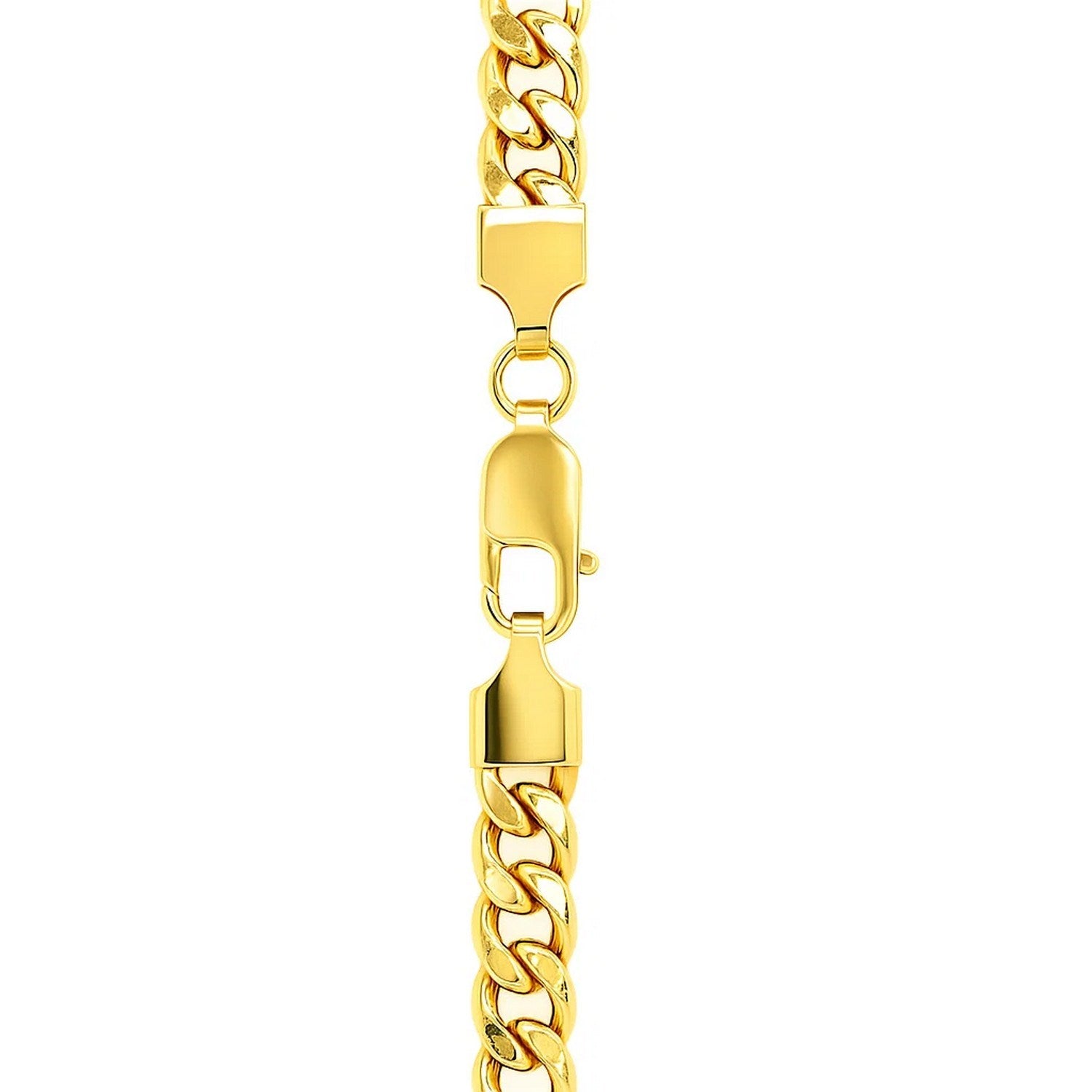 14K Yellow Gold Semi Solid Miami Cuban Chain Necklace (7.00mm) – True Pure Gold
