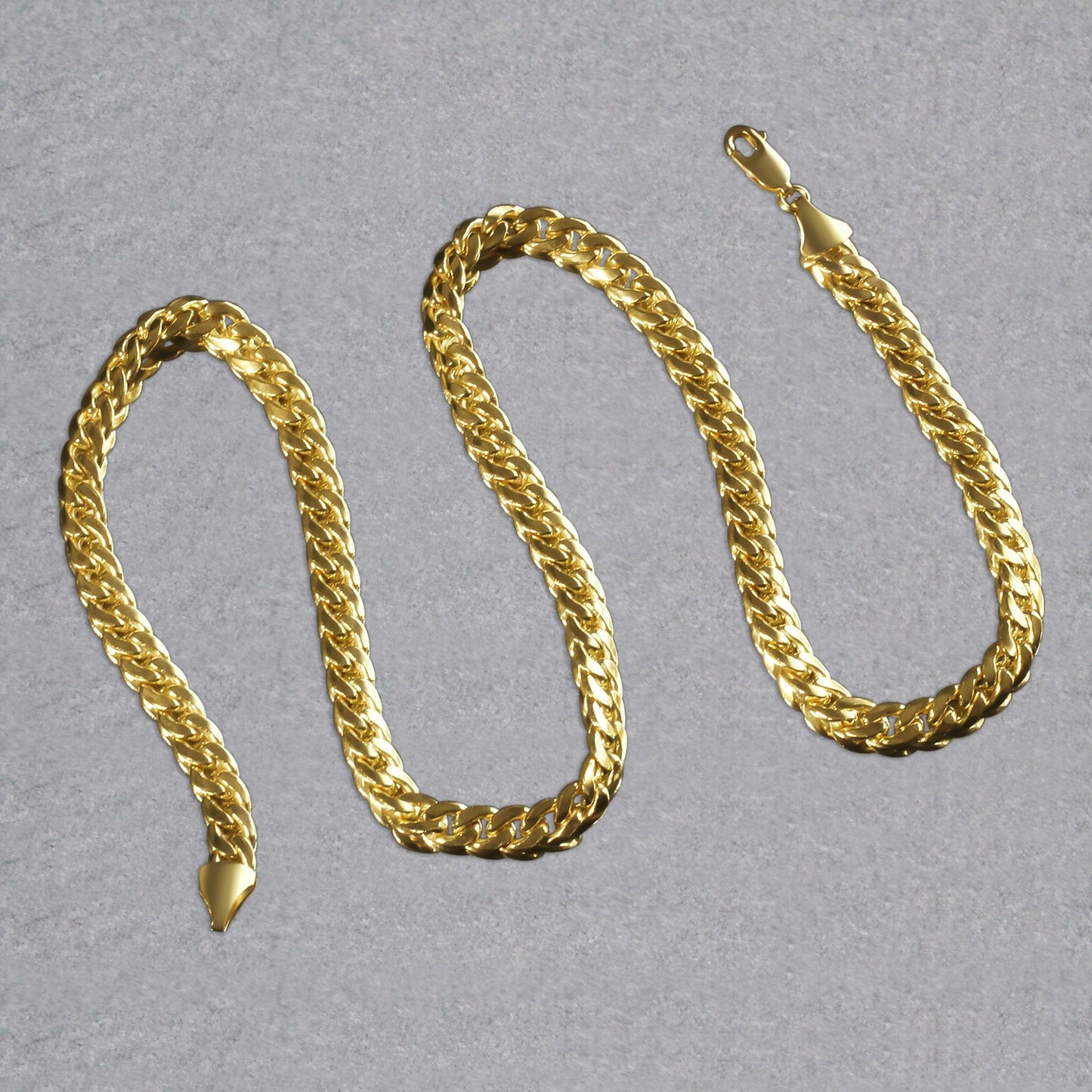 14K Yellow Gold Semi Solid Miami Cuban Chain Necklace (7.00mm) – True Pure Gold