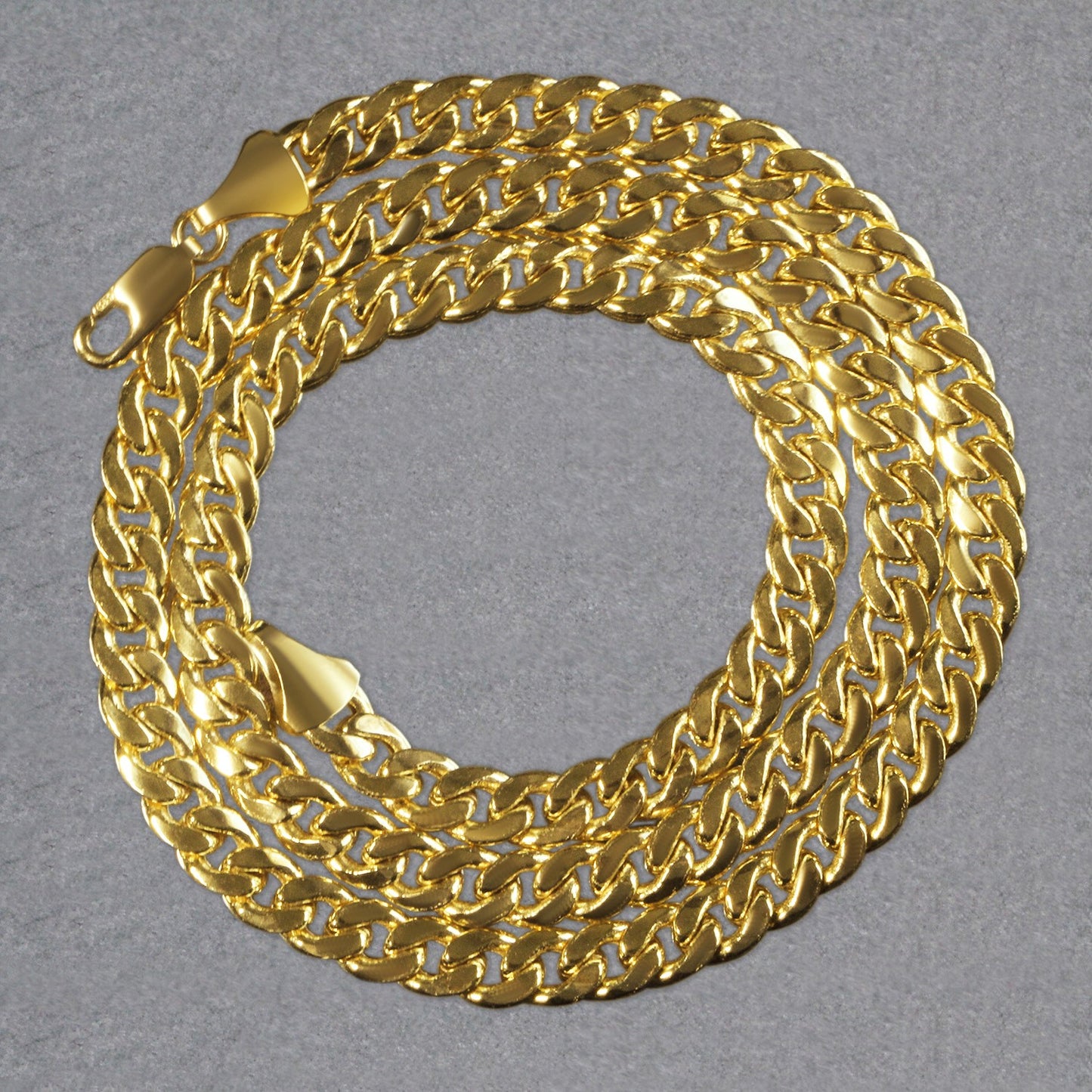 14K Yellow Gold Semi Solid Miami Cuban Chain Necklace (7.00mm) – True Pure Gold