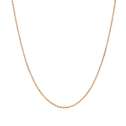 14k Rose Gold Diamond Cut Cable Link Chain (0.68 mm)