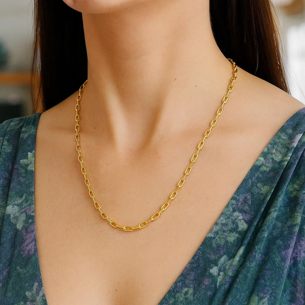 14K Yellow Gold French Cable Chain Necklace (3.60mm) – True Pure Gold