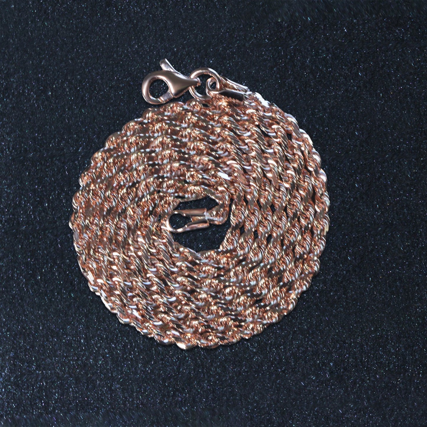14K Rose Gold Solid Diamond Cut Rope Chain (2.30mm)