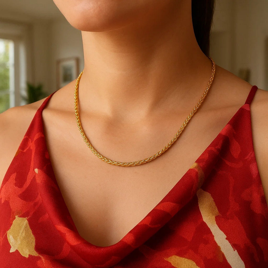 14K Yellow Gold Lite Diamond Cut Round Franco Chain Necklace (2.70mm)