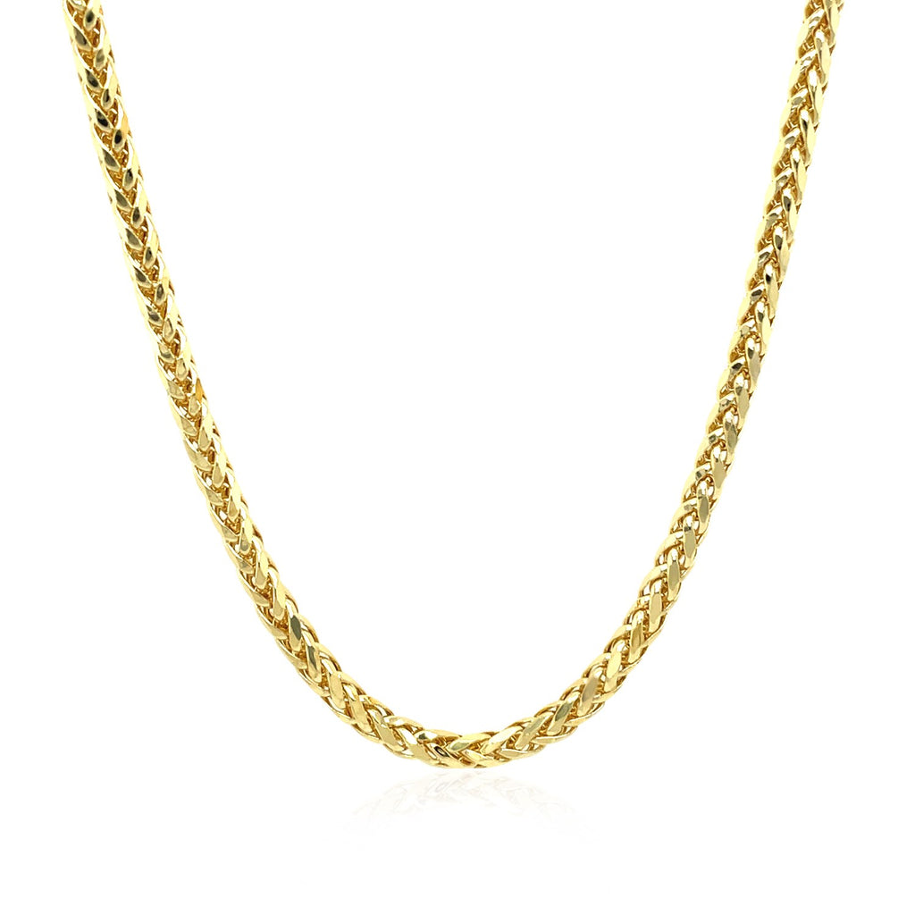 14K Yellow Gold Lite Diamond Cut Round Franco Chain Necklace (2.70mm)