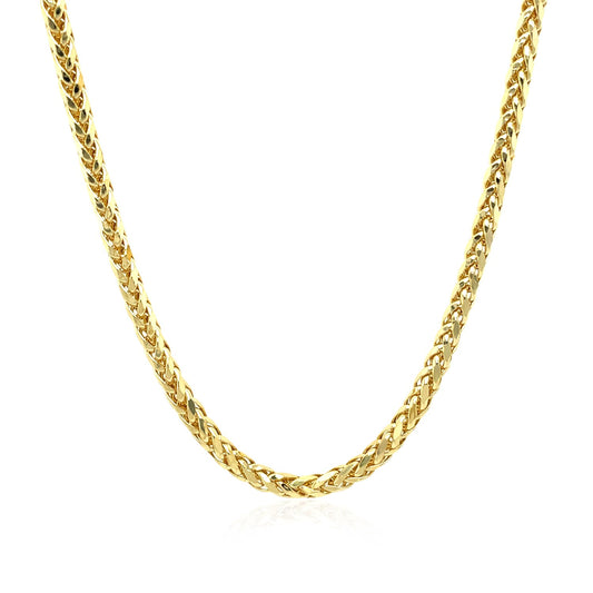 14K Yellow Gold Lite Diamond Cut Round Franco Chain Necklace (2.70mm)