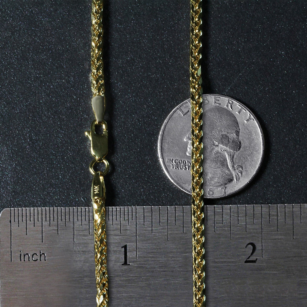14K Yellow Gold Lite Diamond Cut Round Franco Chain Necklace (2.70mm)