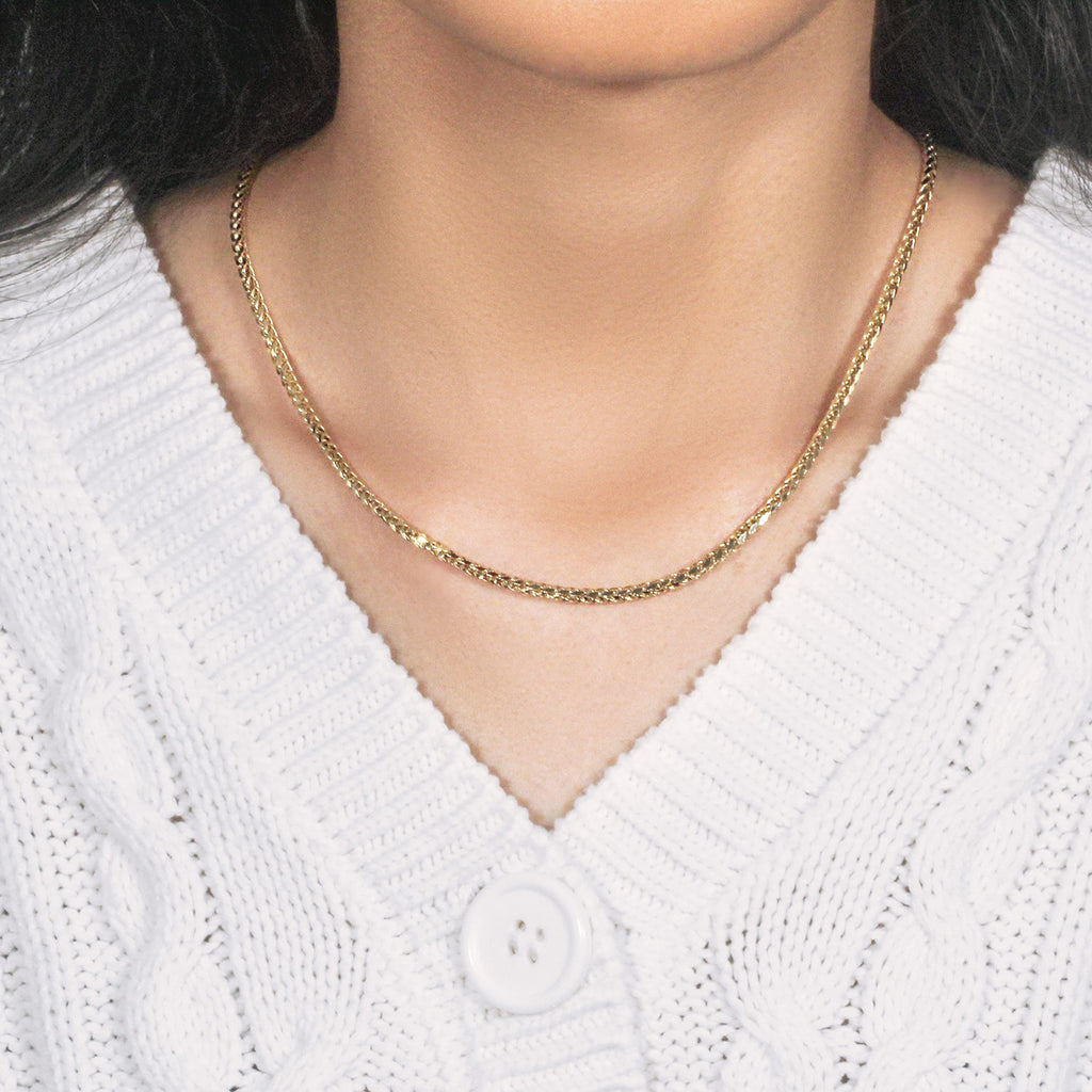 14K Yellow Gold Lite Diamond Cut Round Franco Chain Necklace (2.70mm)