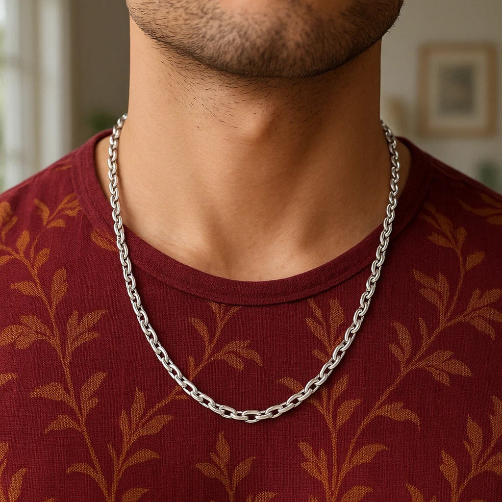 14K White Gold French Cable Chain Necklace (4.80mm) – True Pure Gold