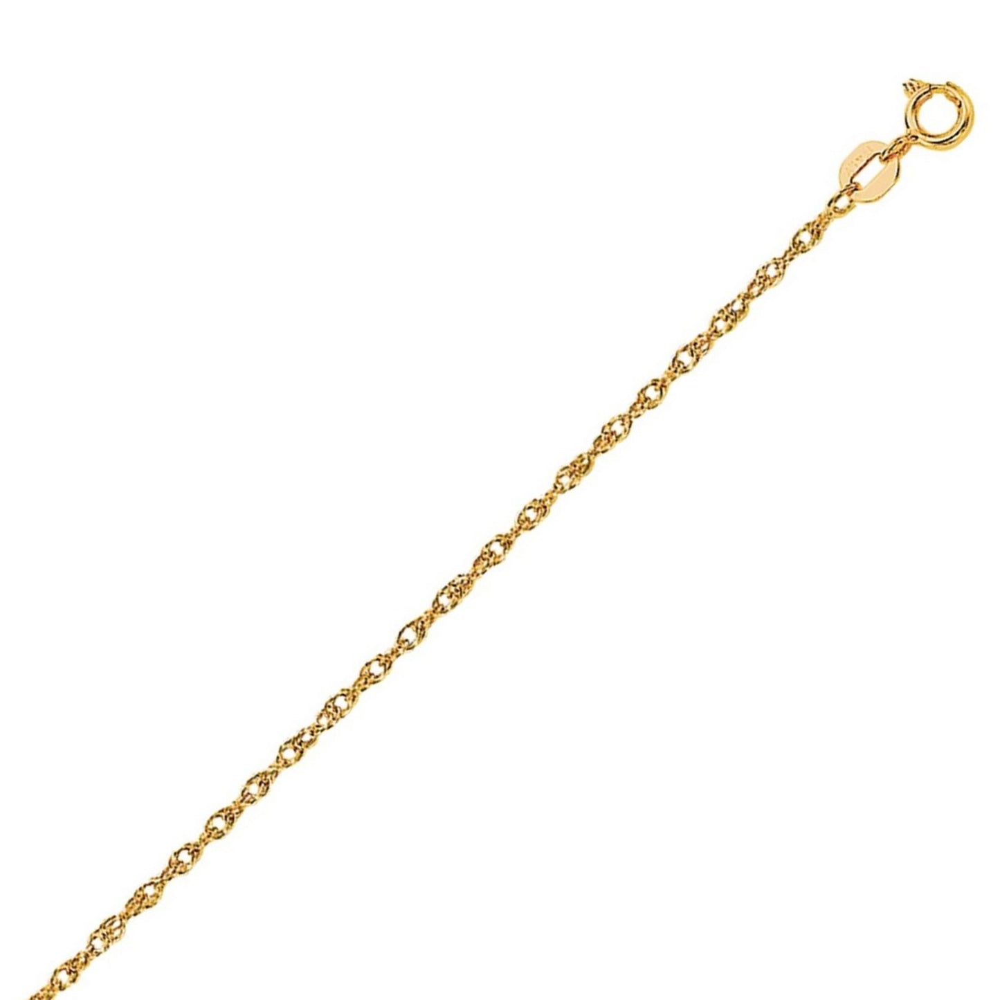 14K Yellow Gold Machine Rope Chain (1.00mm)