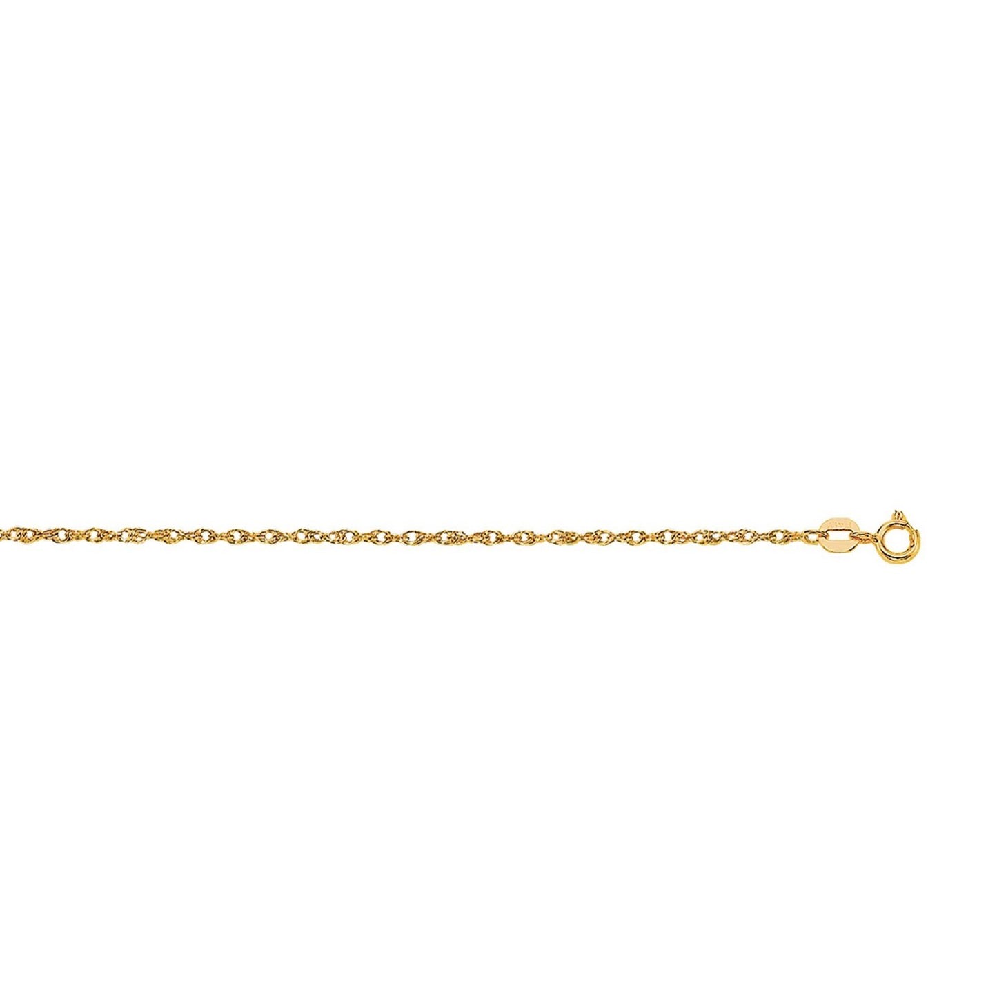 14K Yellow Gold Machine Rope Chain (1.00mm)