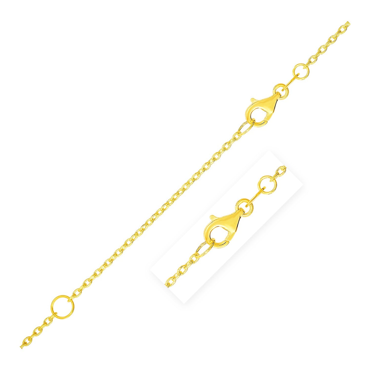 Extendable Cable Chain Necklace in 14K Yellow Gold (1.50 mm)
