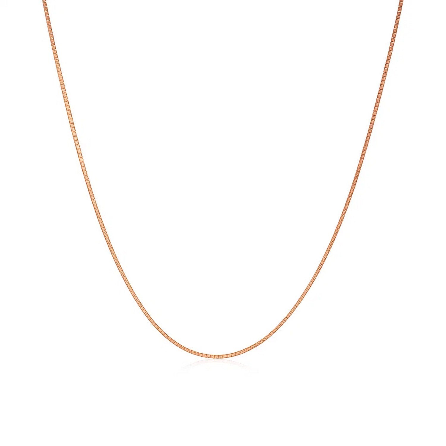 14K Rose Gold Classic Box Chain Necklace (0.60mm) – True Pure Gold