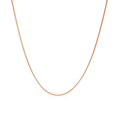 14K Rose Gold Classic Box Chain Necklace (0.60mm) – True Pure Gold