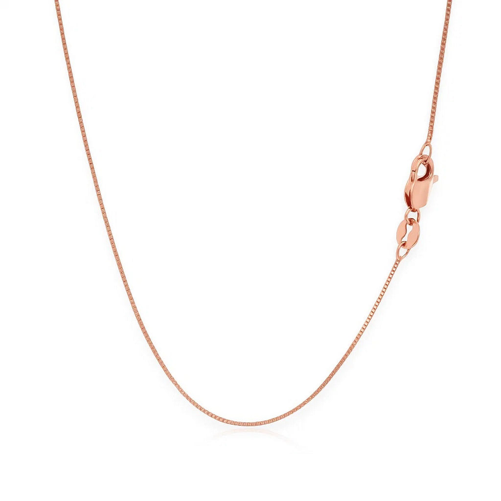 14K Rose Gold Classic Box Chain Necklace (0.60mm) – True Pure Gold