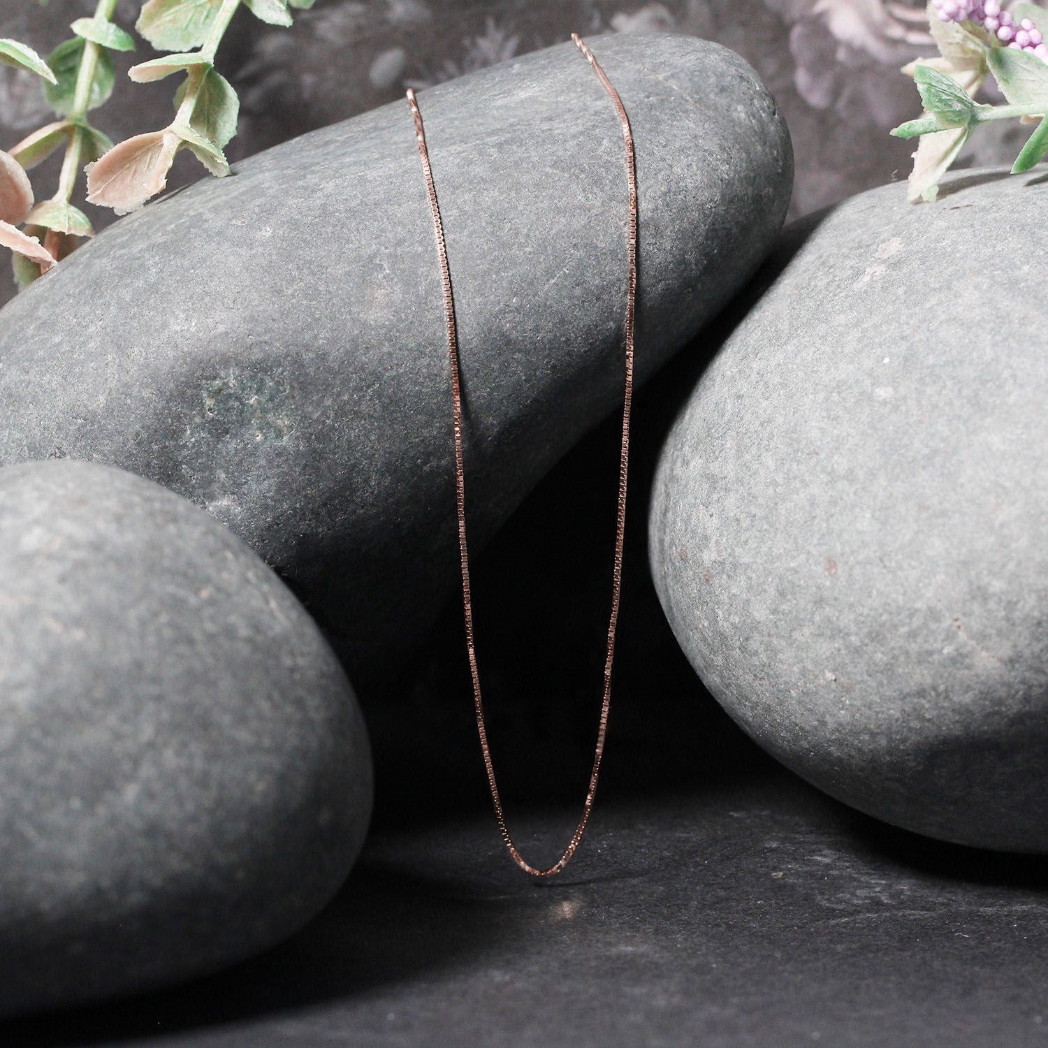 14K Rose Gold Classic Box Chain Necklace (0.60mm) – True Pure Gold