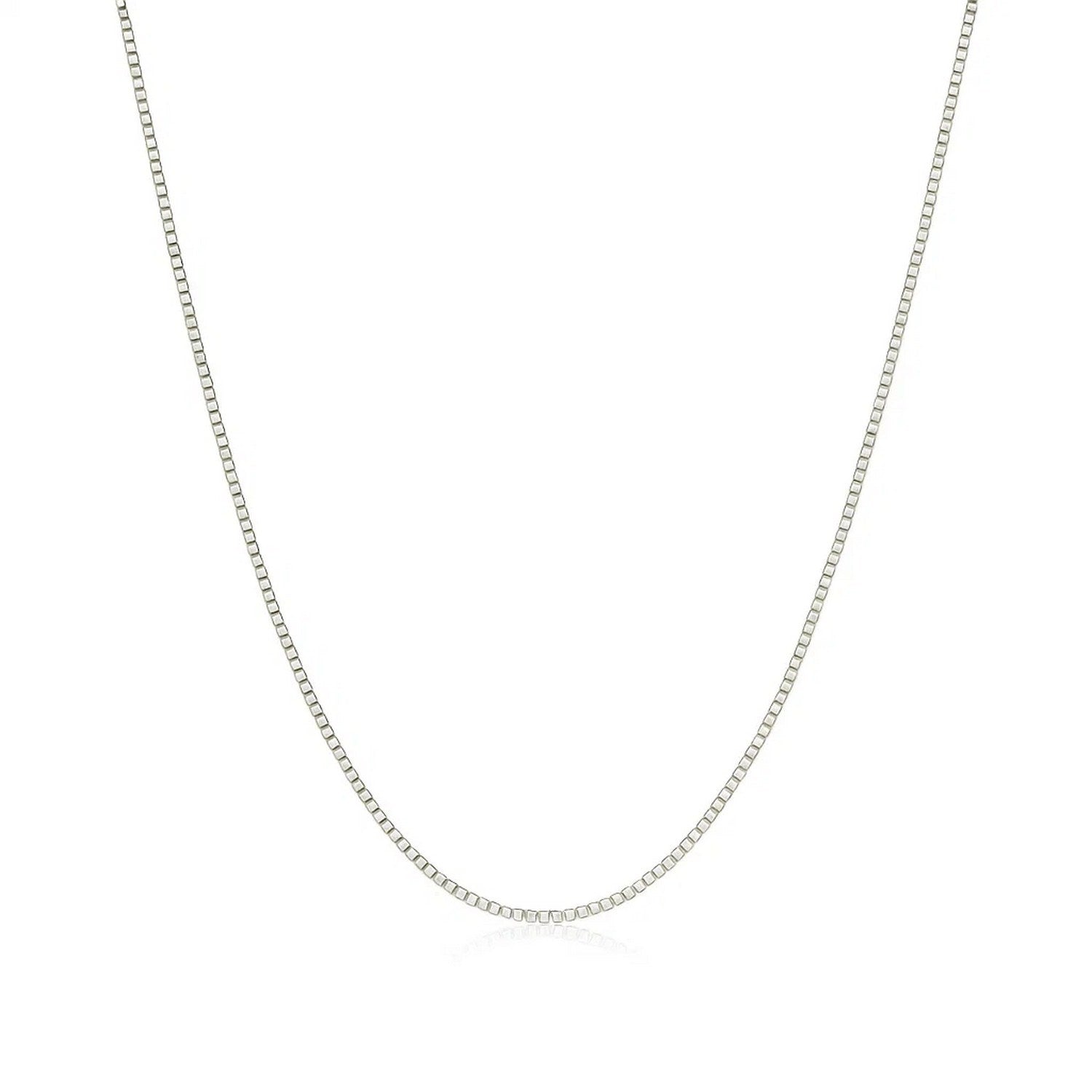 14K White Gold Classic Box Chain Necklace (0.45mm) – True Pure Gold