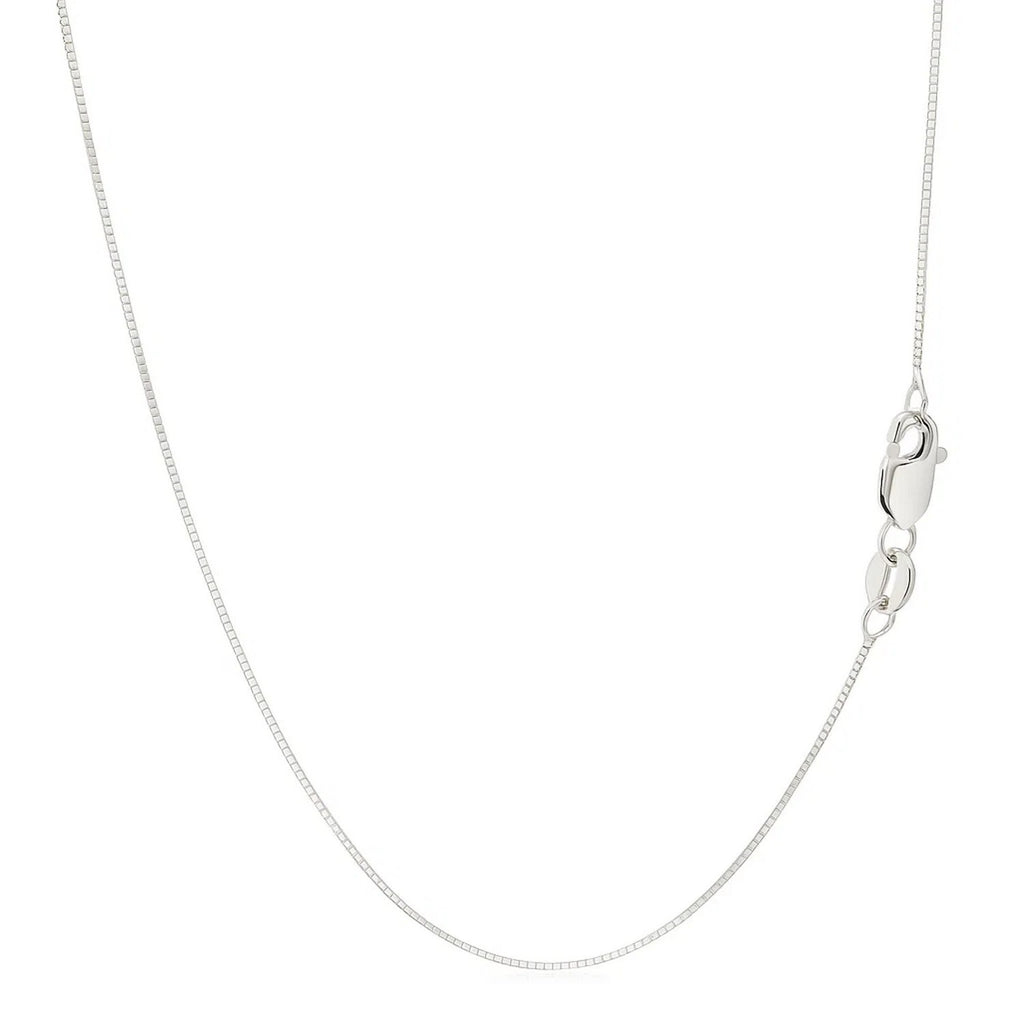 14K White Gold Classic Box Chain Necklace (0.45mm) – True Pure Gold