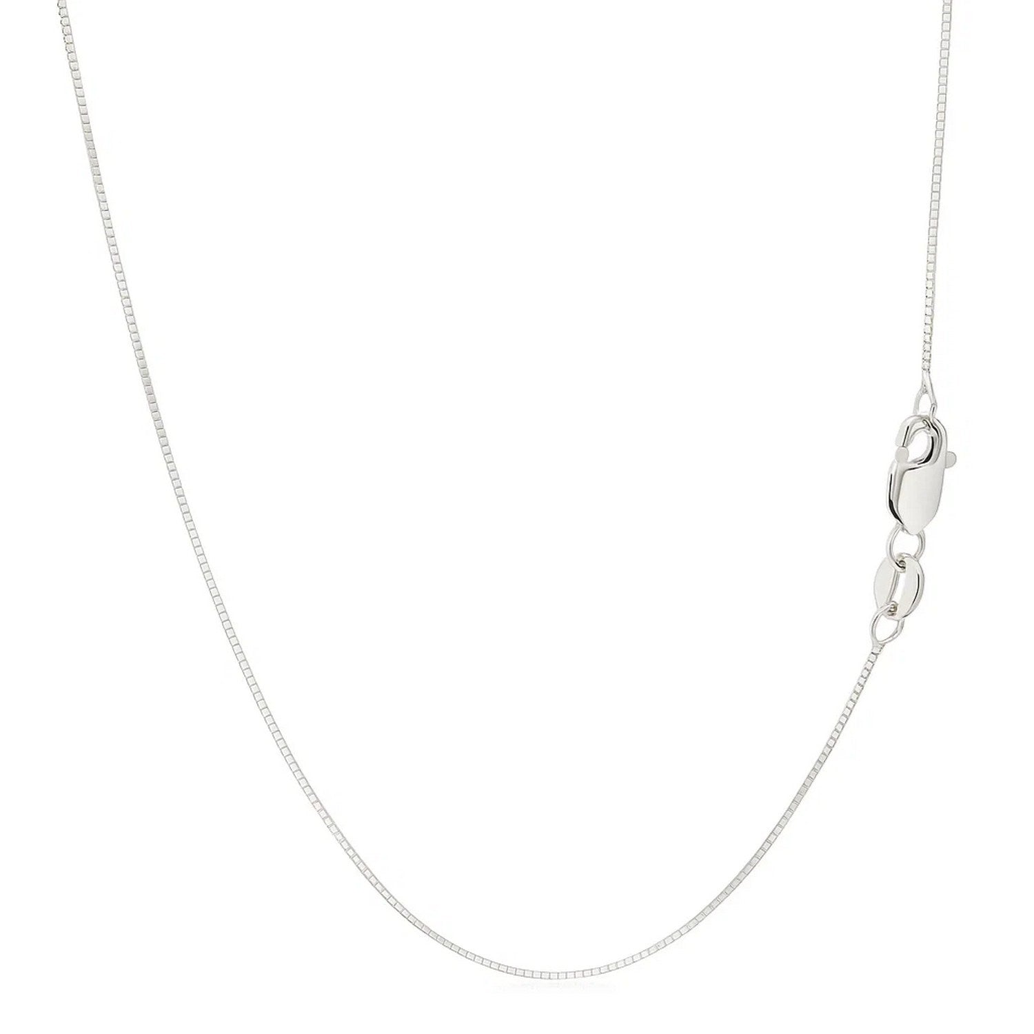 14K White Gold Classic Box Chain Necklace (0.45mm) – True Pure Gold