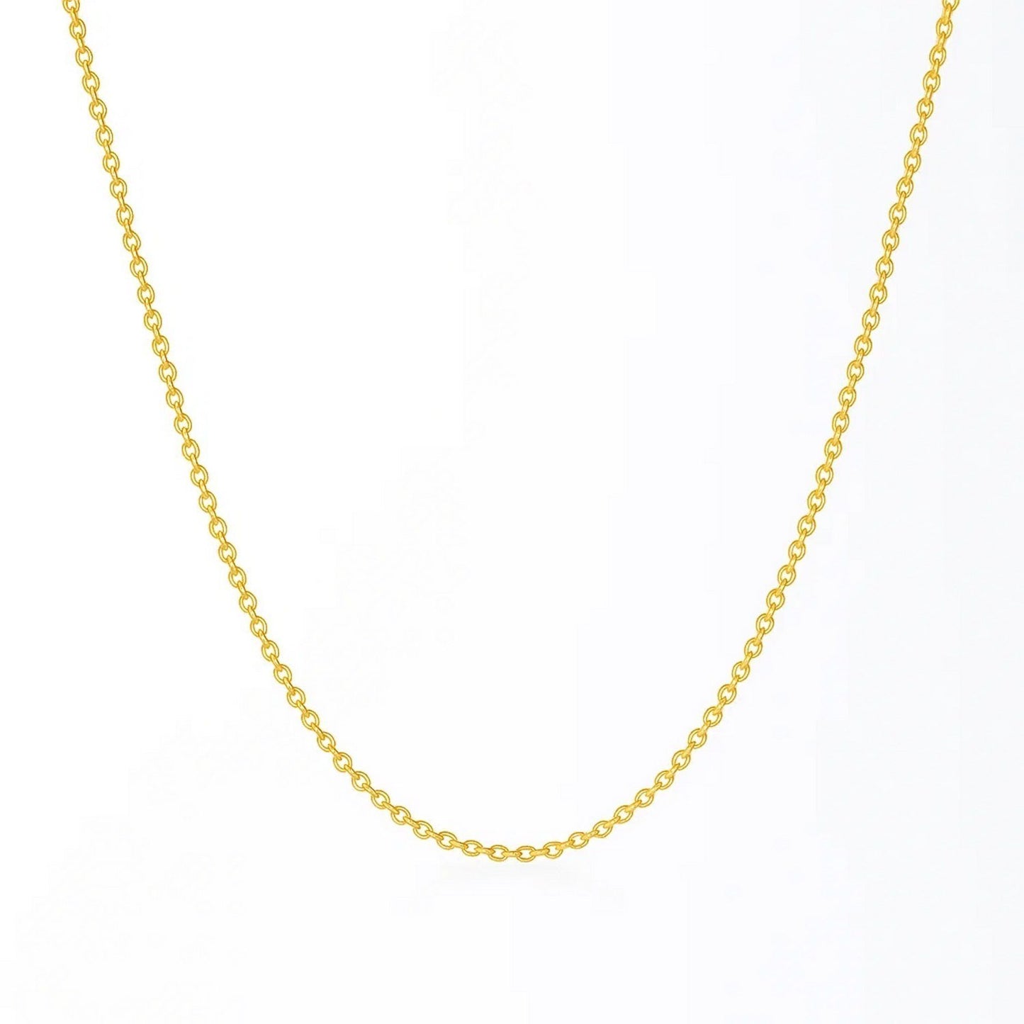 14K Yellow Gold Round Cable Link Chain Necklace (2.60 mm)