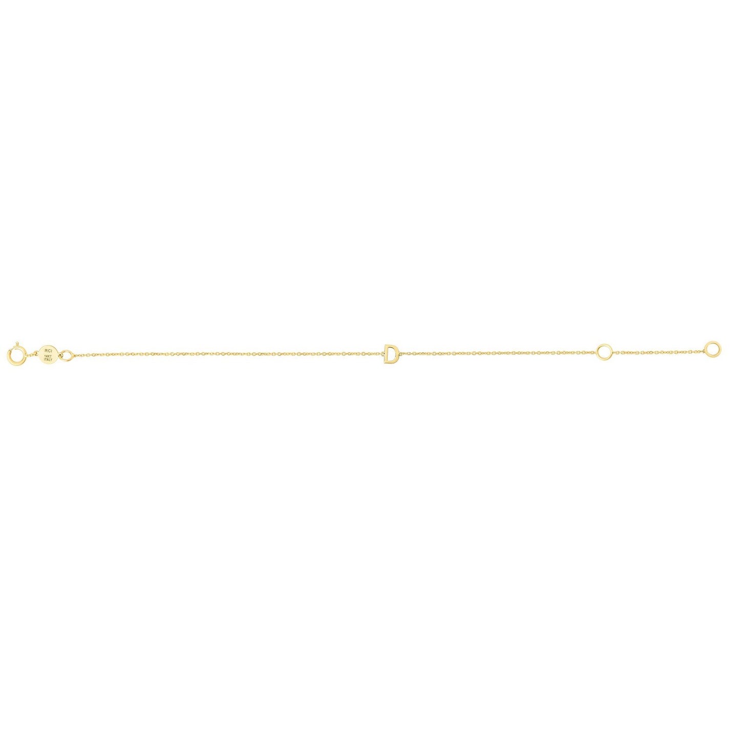 14K Yellow Gold Mini Initial D Bracelet