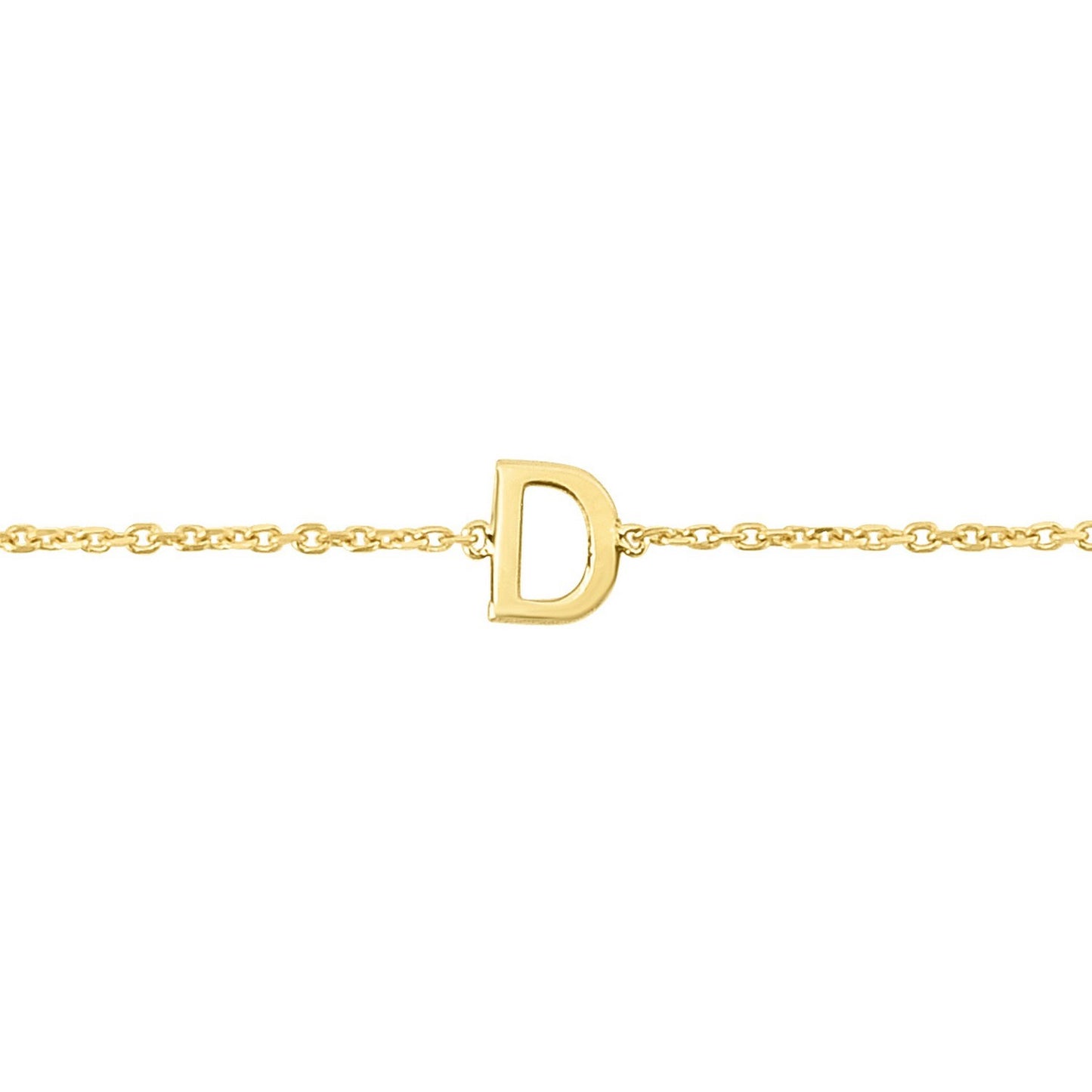 14K Yellow Gold Mini Initial D Bracelet