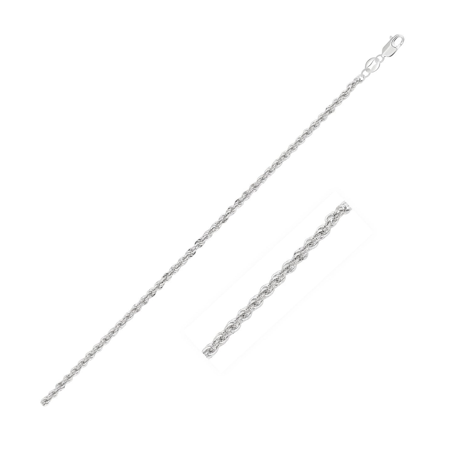 14K White Gold Light Rope Chain (2.00mm)