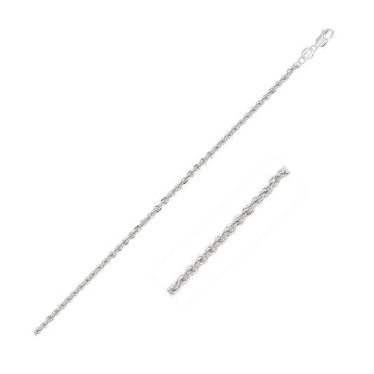 14K White Gold Light Rope Chain (2.00mm)