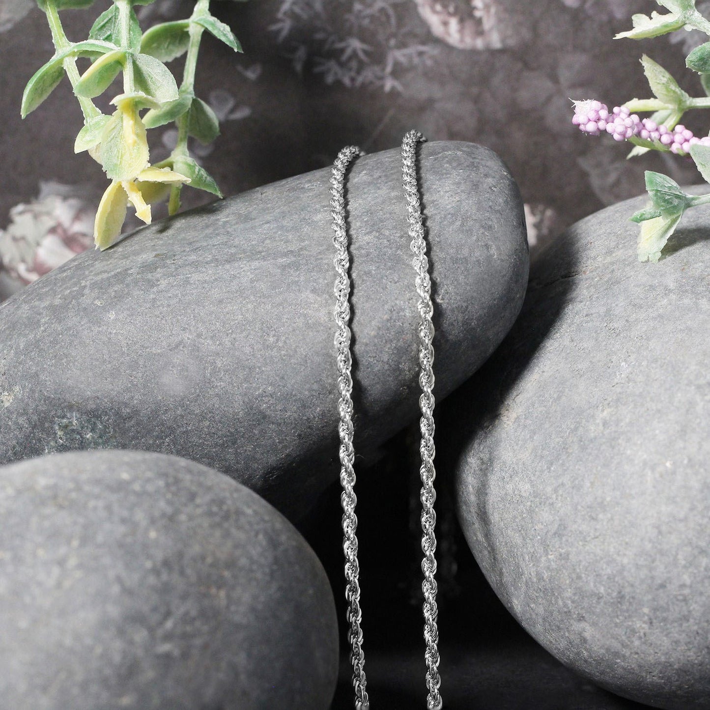 14K White Gold Light Rope Chain (2.00mm)