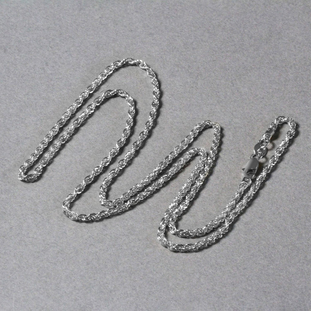 14K White Gold Light Rope Chain (2.00mm)