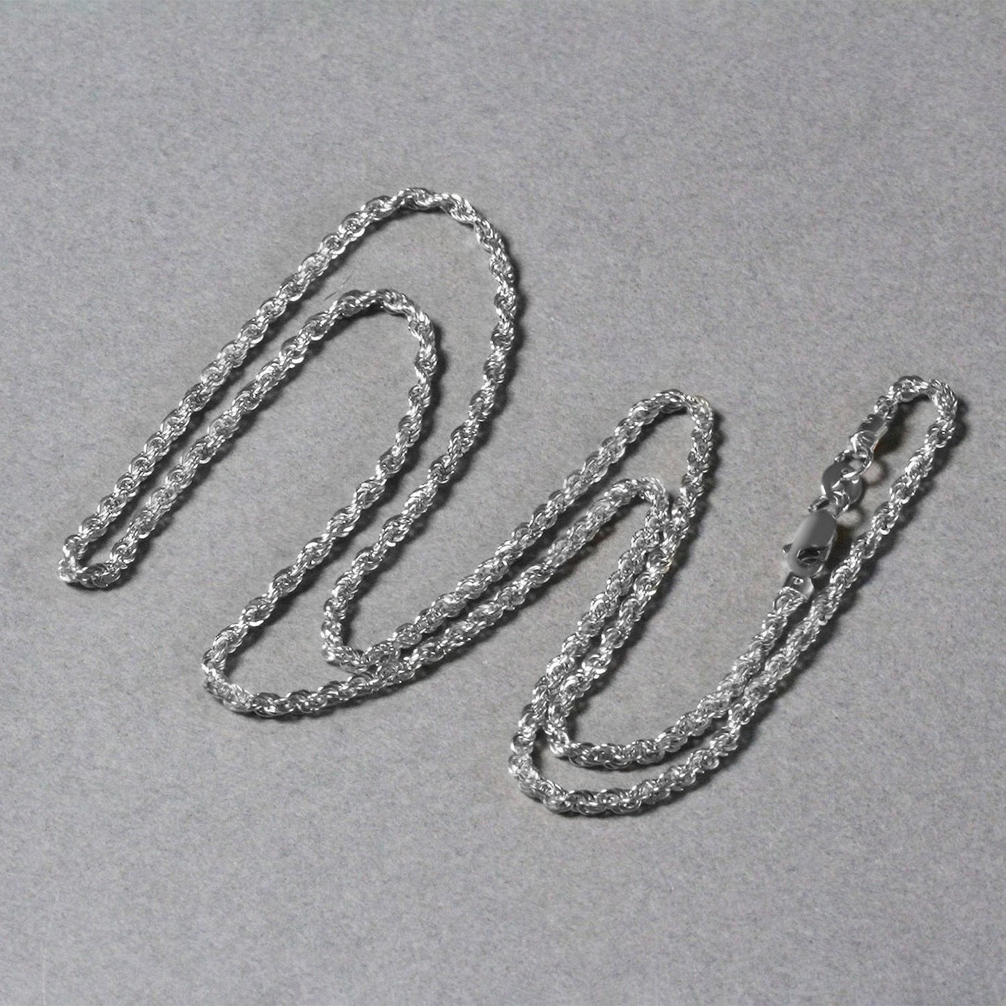 14K White Gold Light Rope Chain (2.00mm)