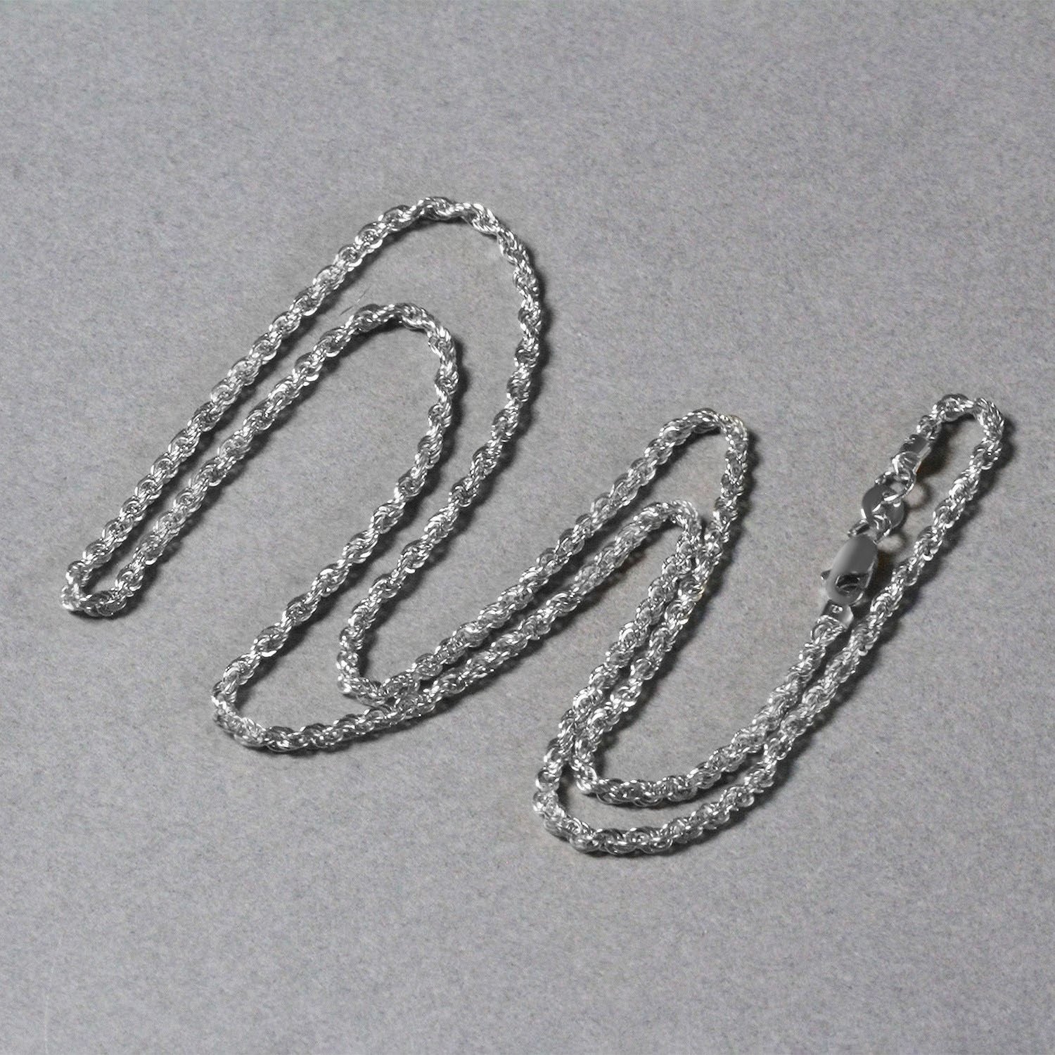 14K White Gold Light Rope Chain (2.00mm)