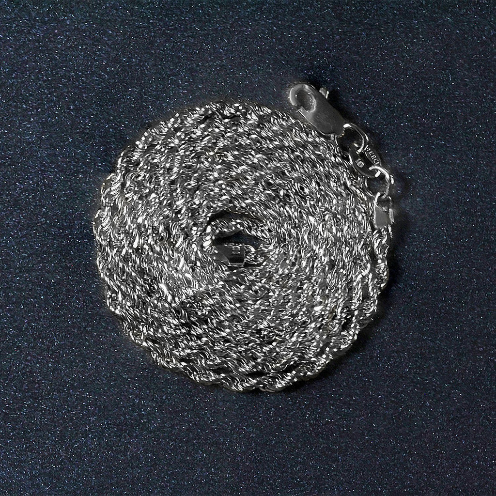 14K White Gold Light Rope Chain (2.00mm)